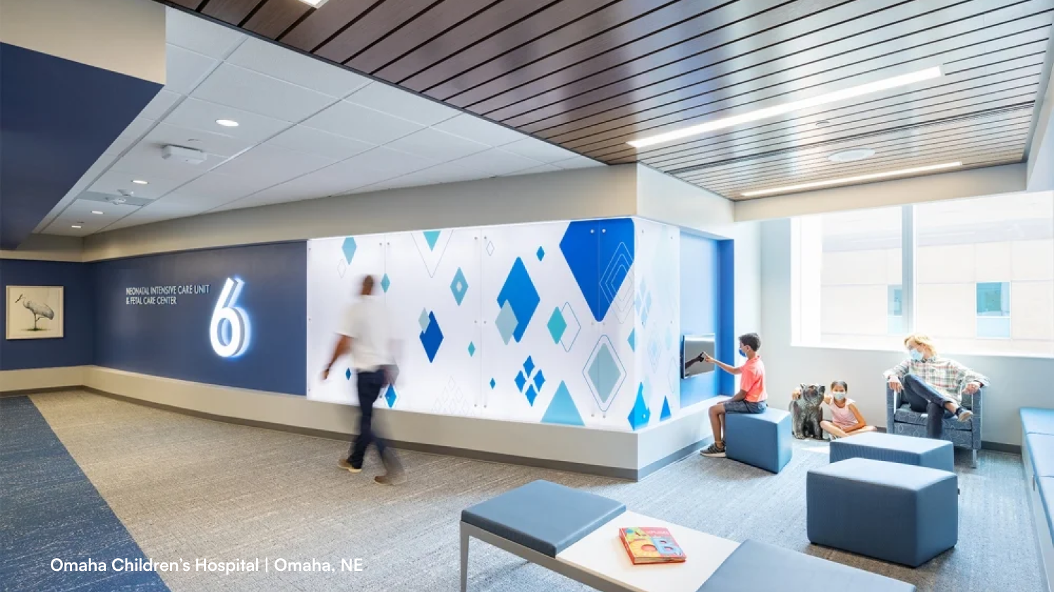Childrens hospital of Omaha level six with blue theme