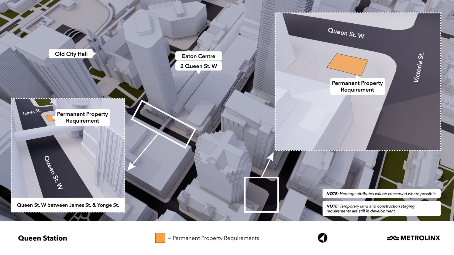 Toronto 3D map - Queen Station Impact