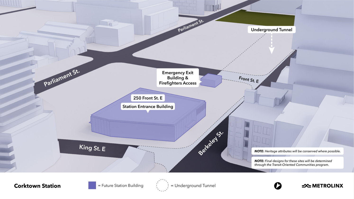 Toronto 3D map - Corktown Future Station 