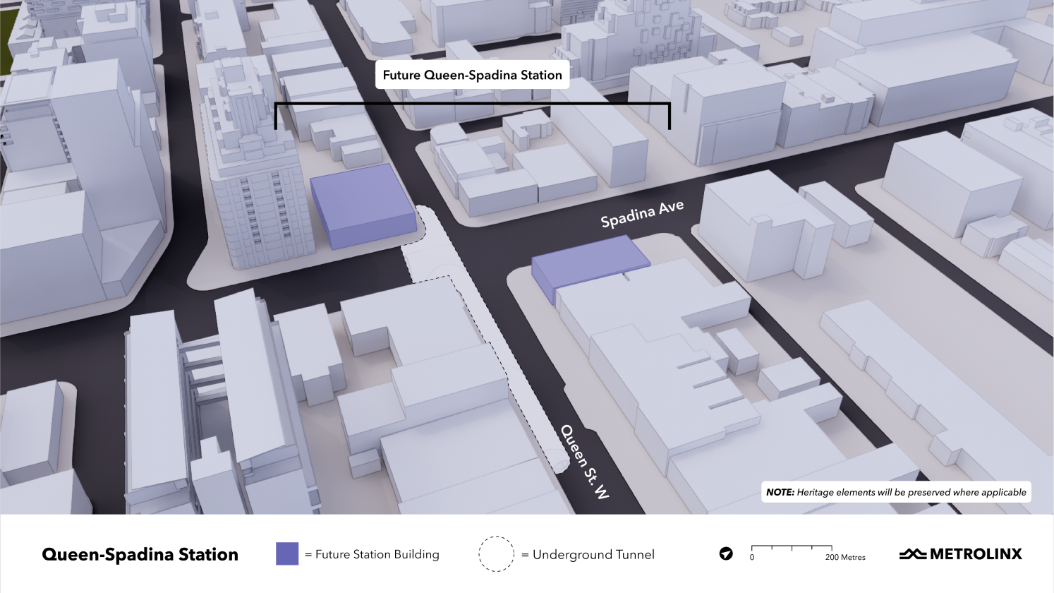 Toronto 3D map - Queen Spadina Future Station