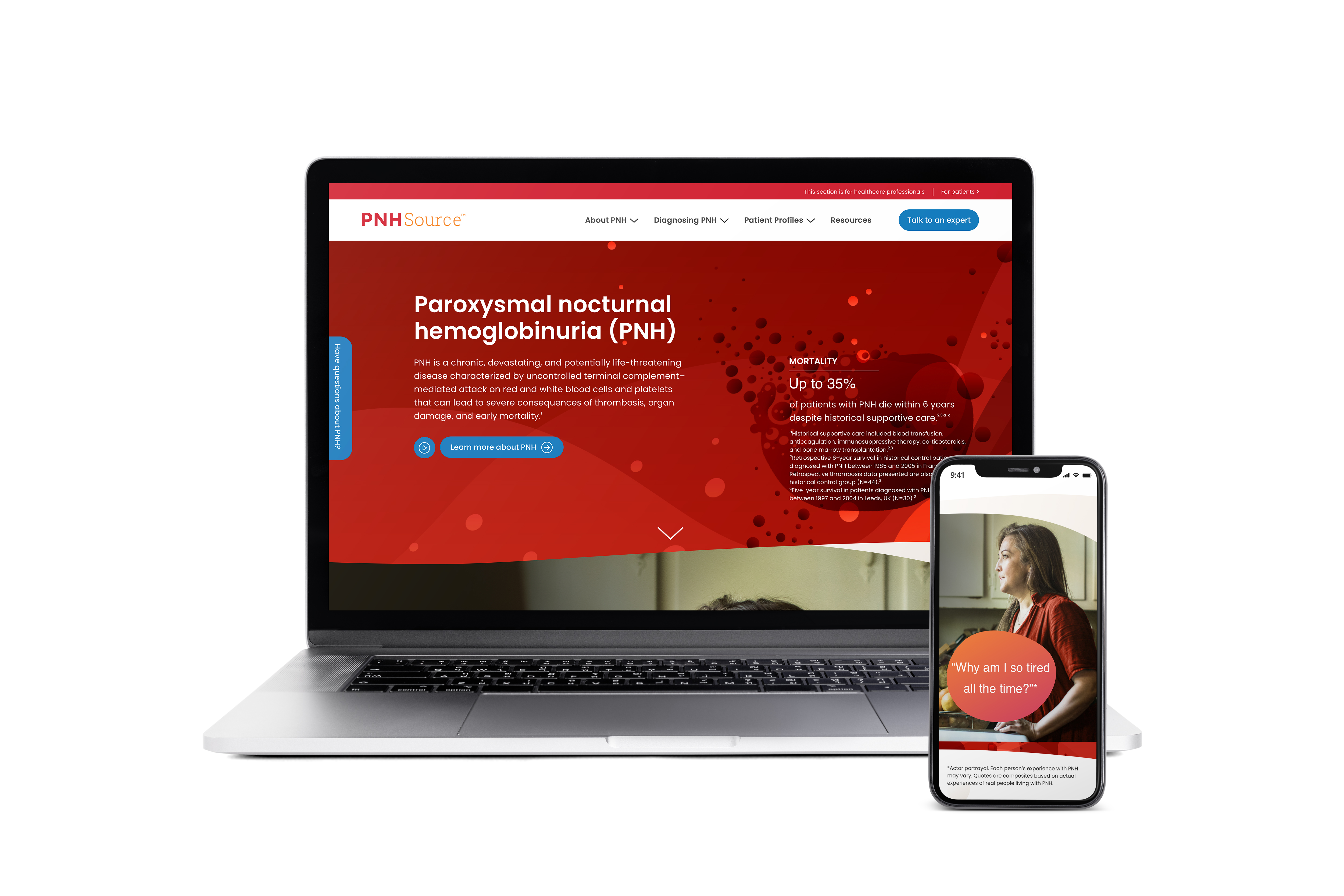 laptop and mobile mockup of PNH Homepage