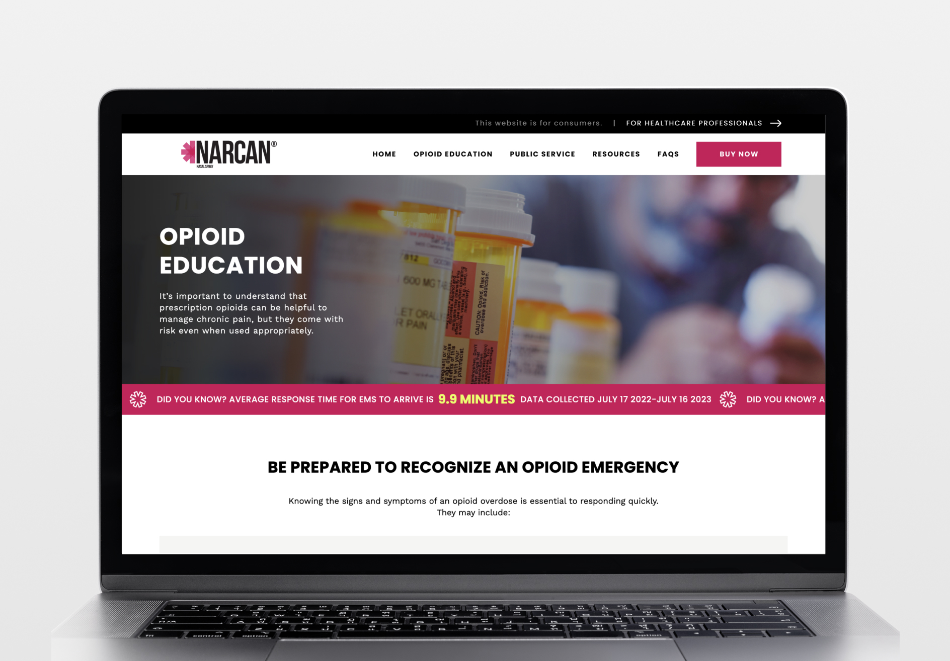 hero image of Narcan website project coming soon